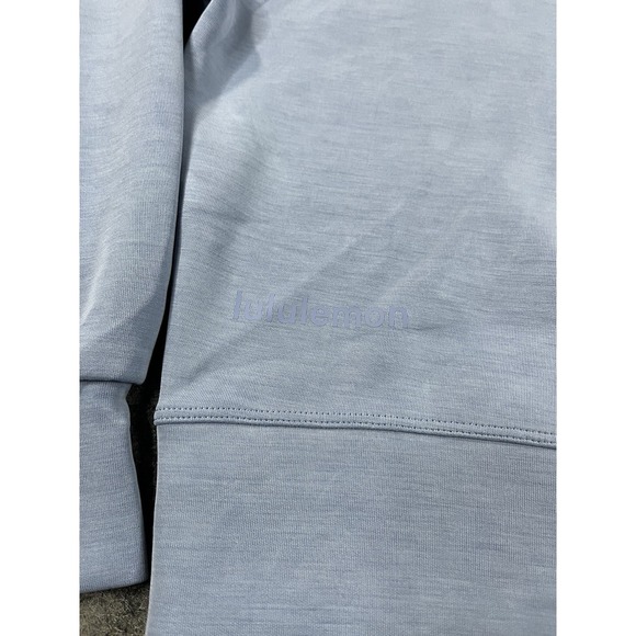 Lululemon Softstreme Perfectly Oversized Cropped Crew Sweatshirt Blue Womens 10 - Picture 3 of 7